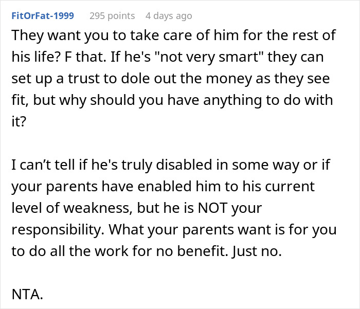 “Being Dumb Is A Disability”: Woman Cuts Parents Off After They Leave Everything To “Disabled” Son