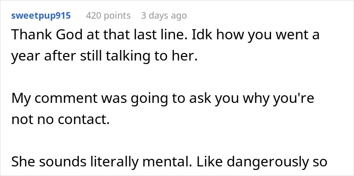 Reddit comment discussing shock over a woman's behavior with heirlooms.