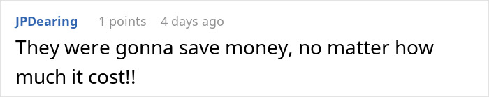 Reddit comment about saving money, potentially linked to greedy managers and garbage collectors issue.