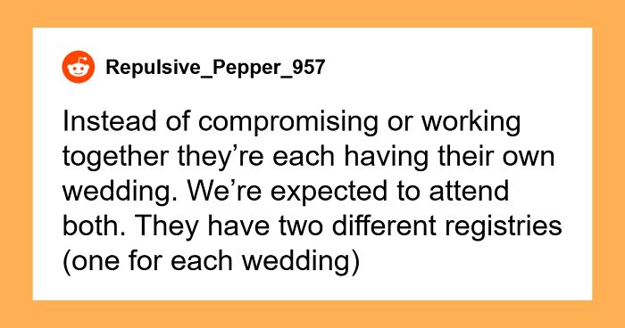 Bride And Groom Can’t Agree On Wedding, So They Have Two Events Instead