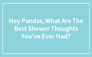 Hey Pandas, What Are The Best Shower Thoughts You’ve Ever Had?