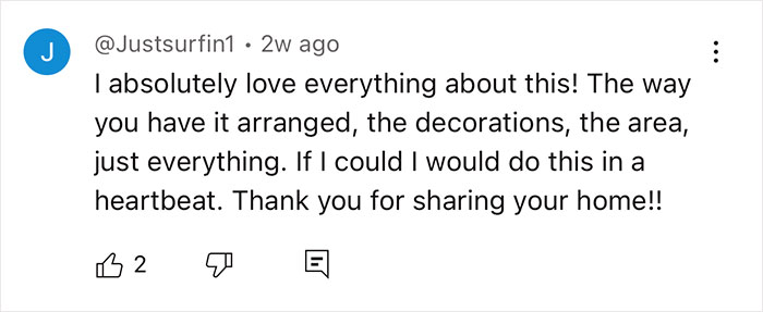 YouTube comment praising a couple's off-grid yurt lifestyle and home-sharing details.