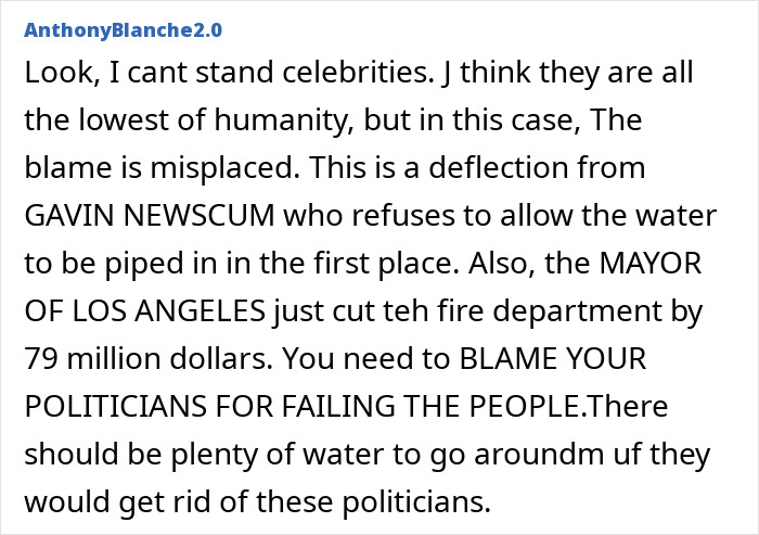 Celebrities Spark Fury After Ignoring Water Limits Before LA Wildfires: “The Lowest Of Humanity”