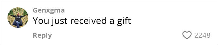 You just received a gift" comment with 2248 likes, by user Genxgma.