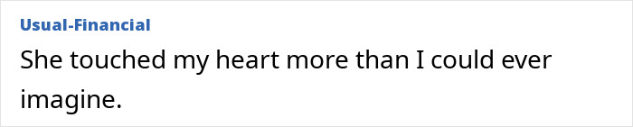 Comment by Usual-Financial expressing deep emotional impact from an actress turned nun.