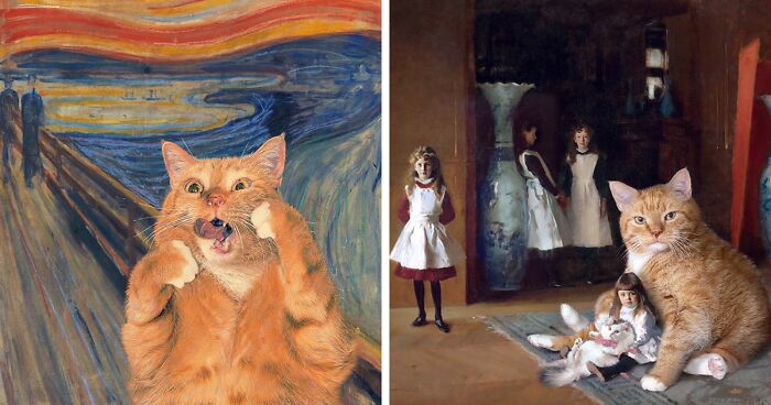 15 Cat-Infused Reproductions Of Famous Classical Paintings Created By This Artist (New Pics)