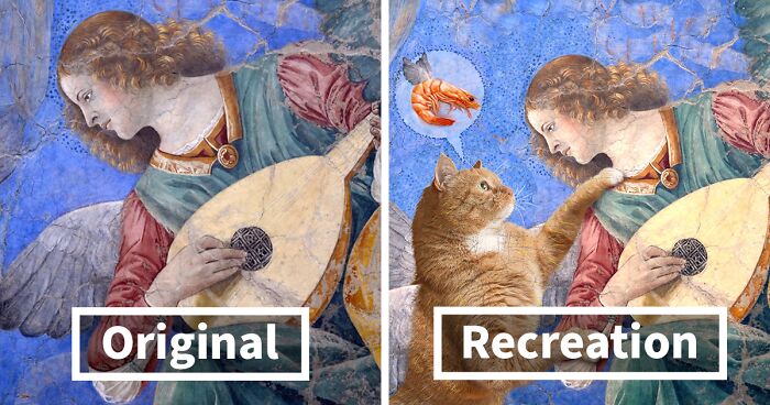 15 Hilarious Interpretations Of Iconic Paintings, Starring This Fat Orange Cat Inserted By His Owner (New Pics)