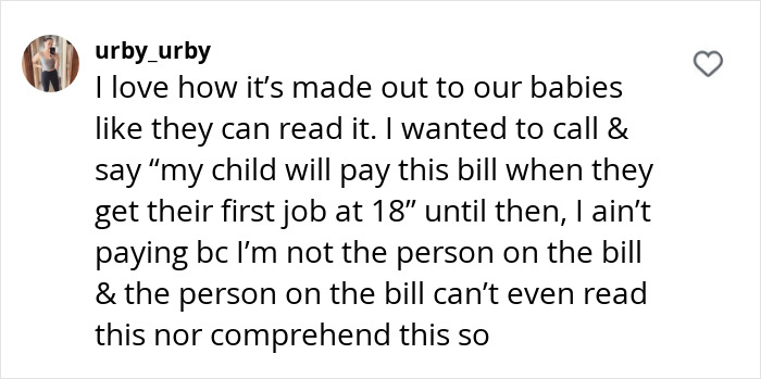 Text commentary on hospital bill issue for a baby, highlighting the sender's humorous frustration.