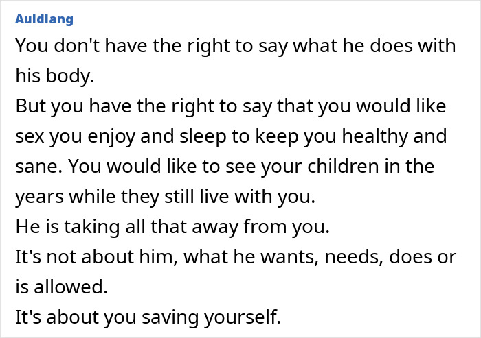 Text about sleep and personal rights in relationships, highlighting the impact of snoring on health and decision-making.