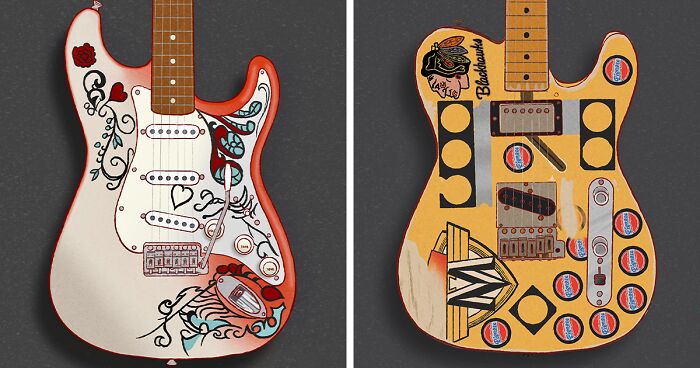 My 17 Illustrations Of Iconic Guitars