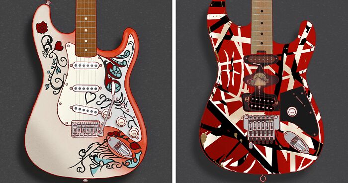 “GuitARTist”: My 17 Illustrations Of Guitars Played By The World’s Most Legendary Guitarists