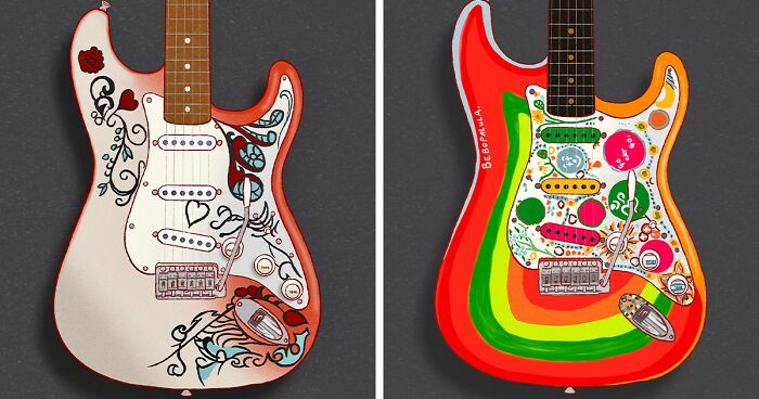 My 17 Illustrations Of Iconic Guitars