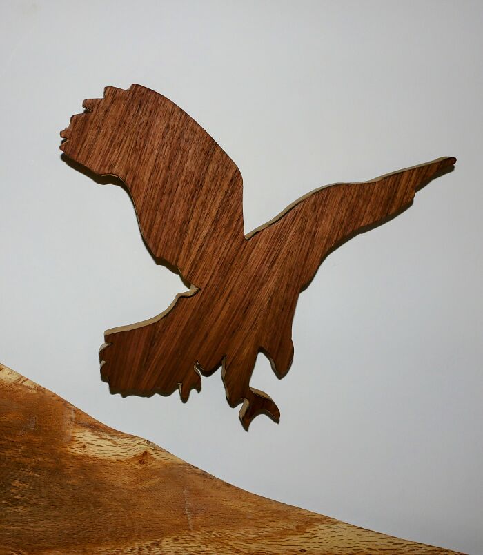 "Taking Flight": Handcrafted Artwork Made From Walnut Wood