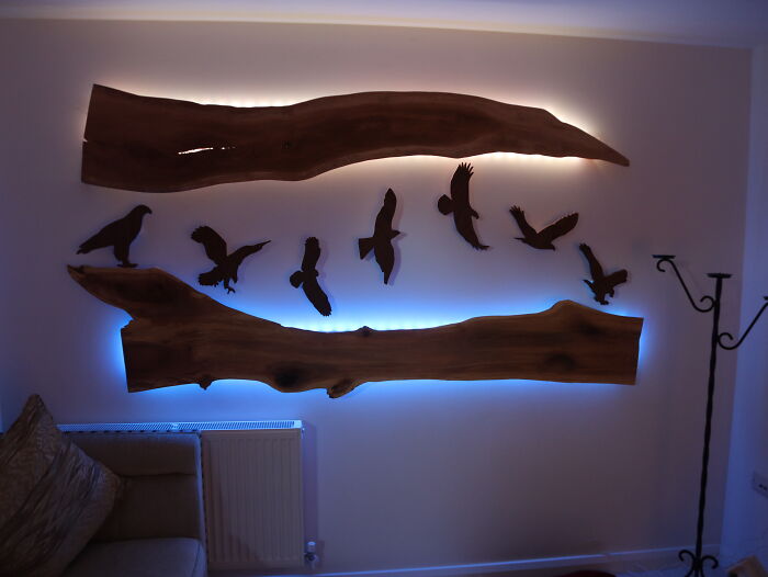 "Taking Flight": Handcrafted Artwork Made From Walnut Wood