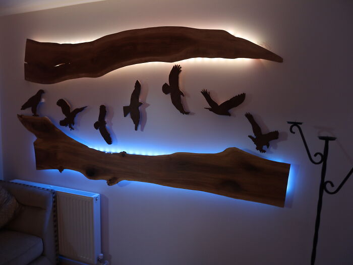 "Taking Flight": Handcrafted Artwork Made From Walnut Wood