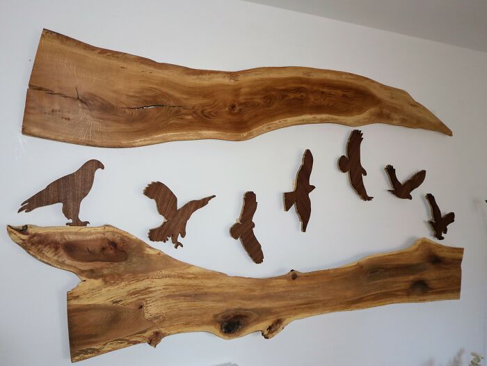 "Taking Flight": Handcrafted Artwork Made From Walnut Wood