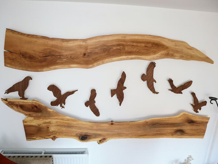 "Taking Flight": Handcrafted Artwork Made From Walnut Wood