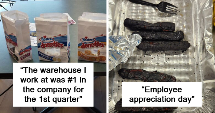 “An Empty Tin” And Other Embarrassing Things Companies Dared To Gift Their Workers (New Pics)