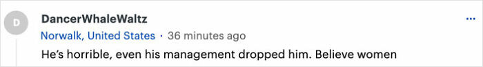 Comment discussing management dropping someone; relates to lawsuit keywords.