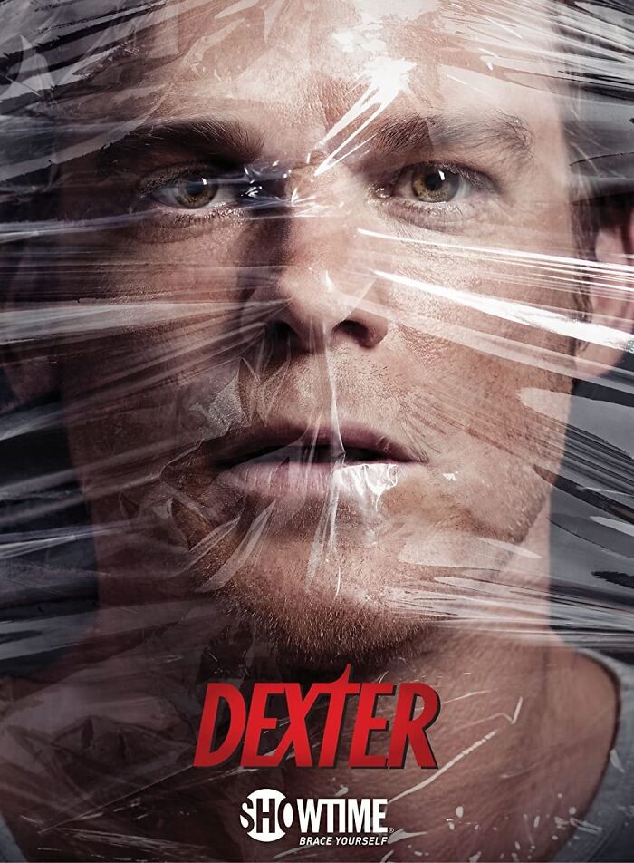 A character from Dexter wrapped in plastic wrap, illustrating a TV show disappointment.