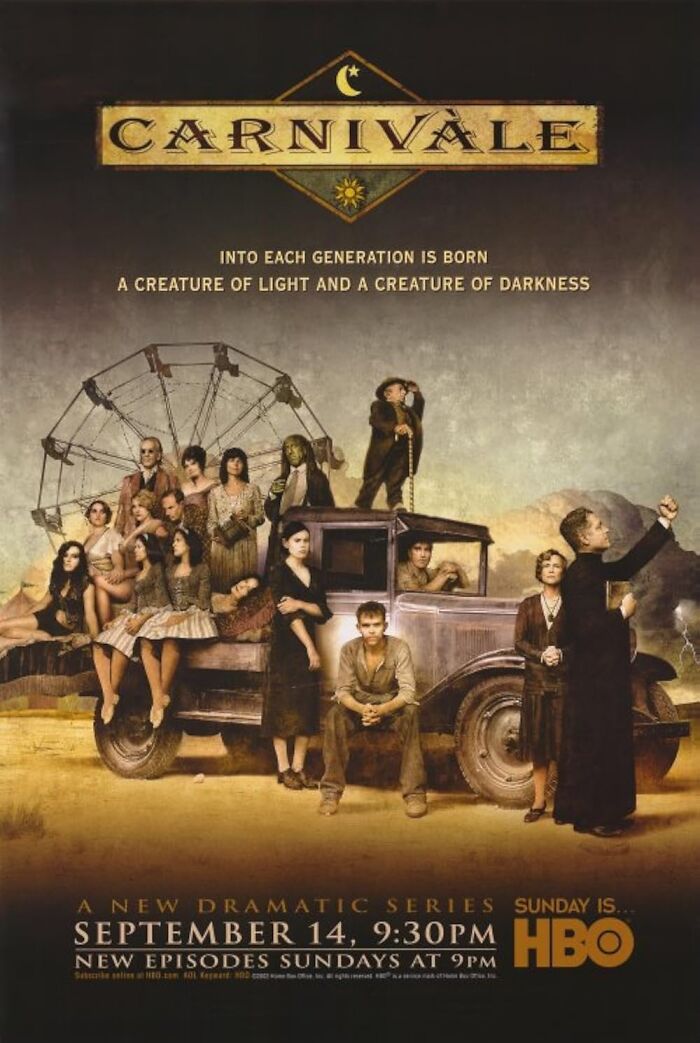 Carnivàle poster featuring a group of characters, highlighting why TV shows disappointed fans.