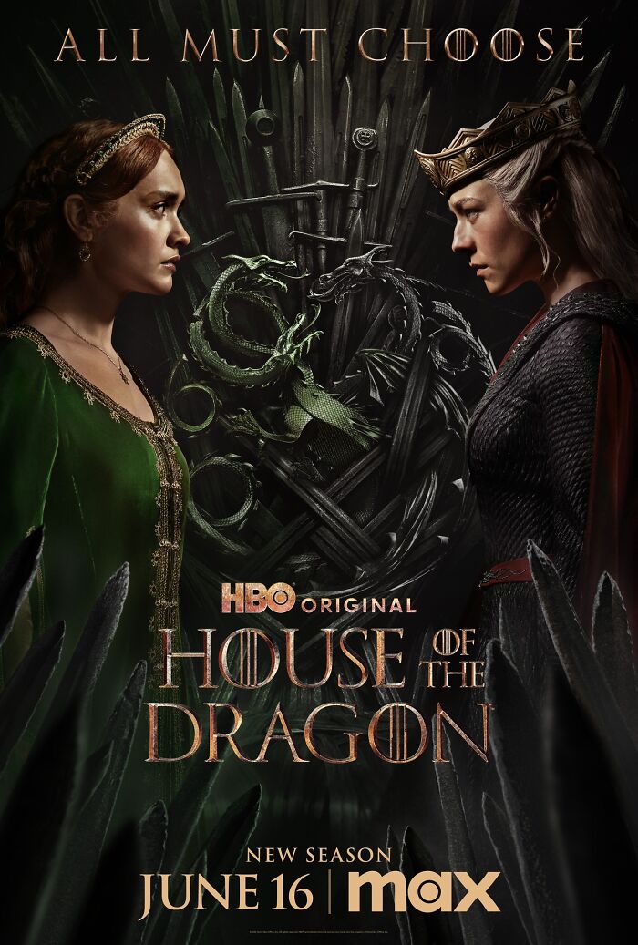 "House of the Dragon poster showing two characters facing off, symbolizing TV shows' disappointments."