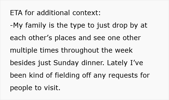 Text about family visiting habits, providing additional context for a story on a miscarriage comment.