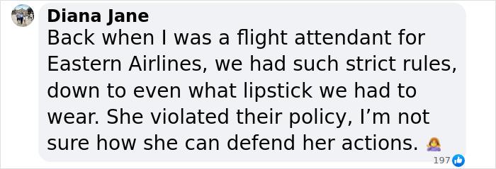 Text message about flight attendant rules and policy violations related to a twerking video incident.