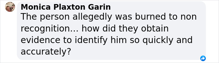 Comment questioning the quick identification of a man involved in the Cybertruck explosion mystery.