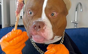 This Dog Eats Better Than You Do: Biggie The American Bully's Dining Etiquette Goes Viral