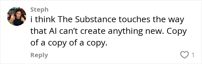 Comment discussing AI creativity, suggesting it's a copy of a copy, related to the post-brain rot era concept.