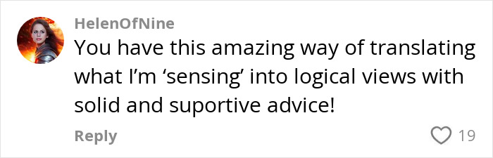 Comment by HelenOfNine praising logical views and advice, related to post-brain rot era discussion.