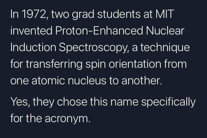 Science meme about MIT students inventing a technique named for a humorous acronym in 1972.