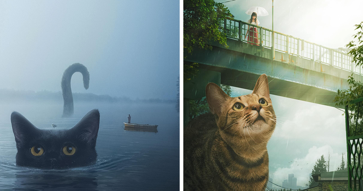 Artist Xiang Imagines A World Where Cats Are Giants In 17 Stunning Images