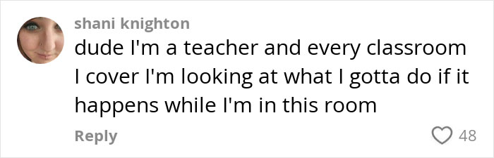 Comment from a teacher discussing classroom preparedness, highlighting Gen Z's views on CEOs.