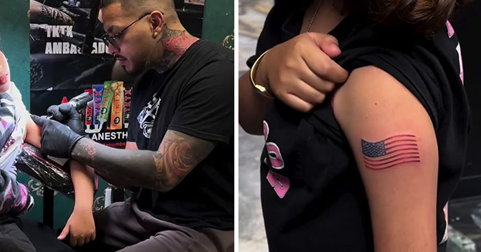 Tattoo Artist Receives Backlash For Tattooing An American Flag On A 9-Year-Old