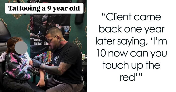 “This Is Not Ok”: Tattoo Artist Goes Viral For Inking A 9 Y.O, People Say It’s Not Right