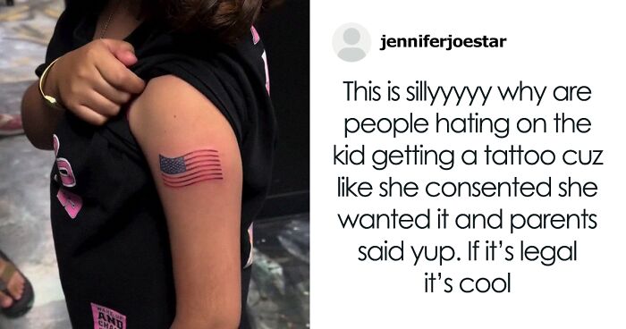 Tattoo Artist Risks Getting Canceled After Giving A 9-Year-Old Girl A Patriotic Tattoo