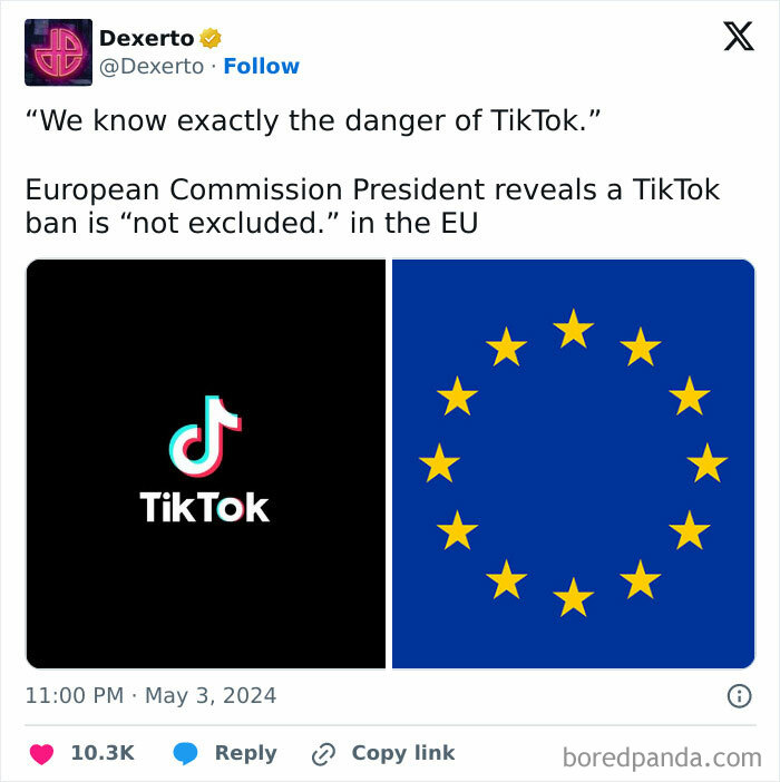 TikTok logo and EU flag, indicating TikTok ban discussions in Europe.