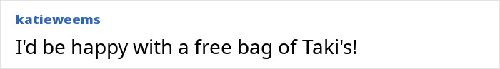 Comment expressing desire for promotional bags similar to VIP goodie bags from Trump inauguration.