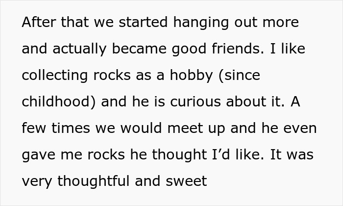 Text about rekindling friendship through shared interest in rock collecting.