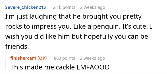 Funny online comments about penguins and friendship on a social media post.