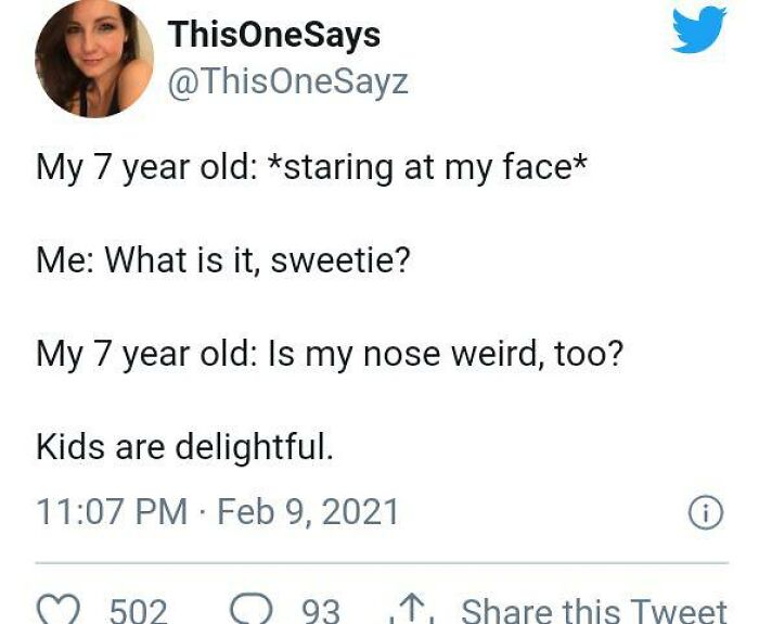 A humorous conversation about noses between a parent and child, illustrating awkward parents kids conversations.