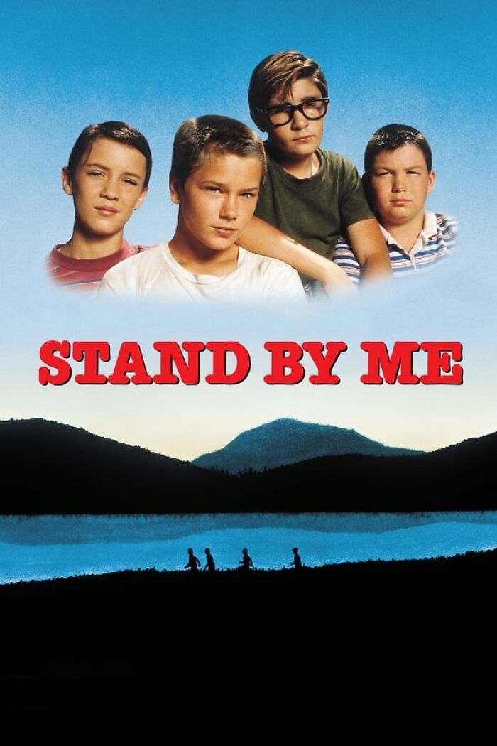 Four boys standing together with "Stand By Me" text, representing Best Nostalgia Movies.