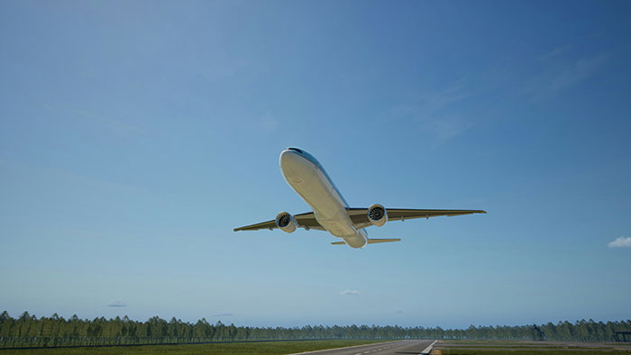 Airplane taking off under clear skies, representing travel experiences of rich people.