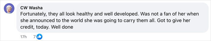 Comment about Nadya Suleman's octuplets, praising their health and development.