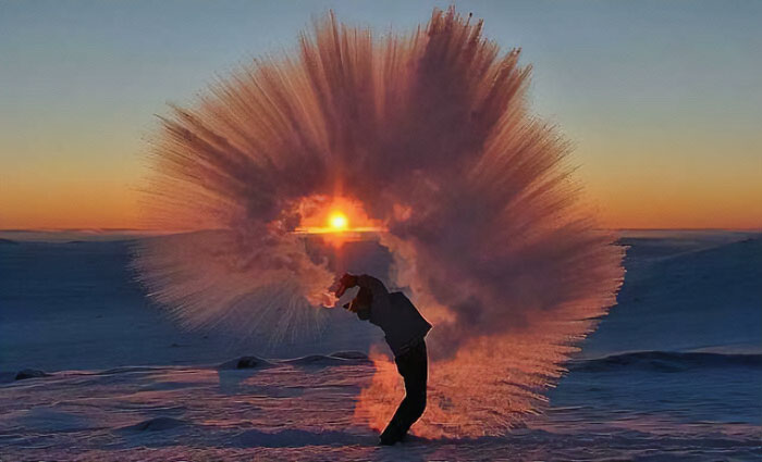 Dumping Hot Tea At -40c