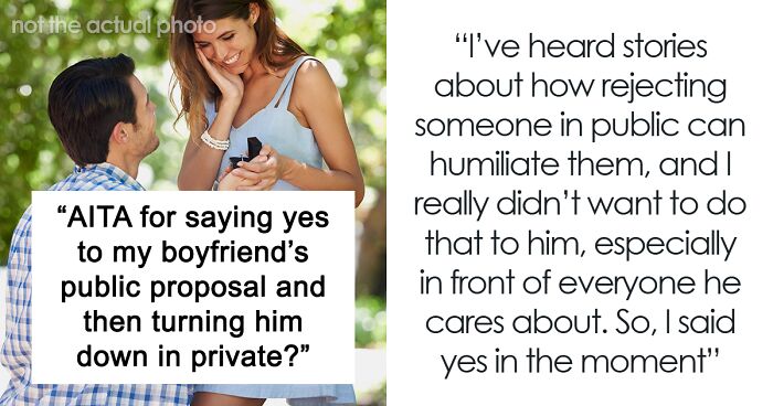 Woman Tries To Protect Her BF By Accepting His Public Proposal Despite Not Wanting To Get Married