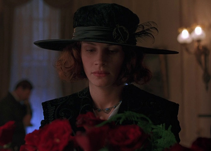 Actress in period costume with a black hat, associated with discussions on worst casting choices in Hollywood film history.