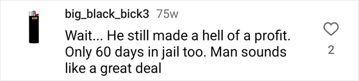 Comment about Lithuanian man's profit from fake invoice scam, mentioning 60 days in jail.